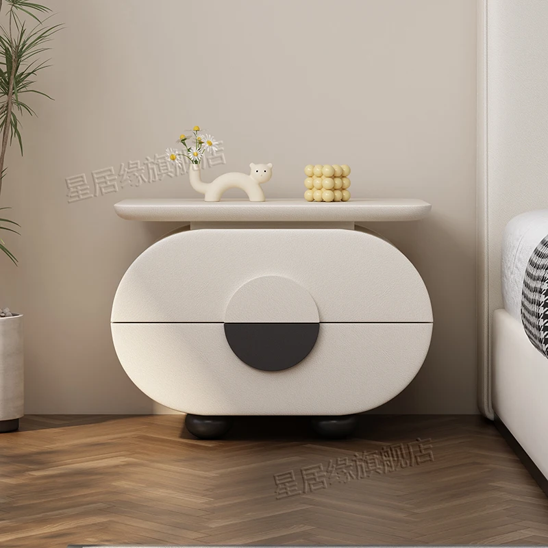 

Organizer Bedroom Bedside Table Mobile Cabinets Librero Storage Luxury Nightstand Drawers White Mesa De Noche Home Furniture