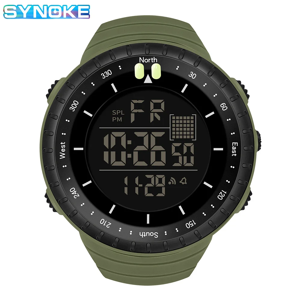 SYNOKE Men\'s Digital Sports Watch Waterproof Tactical Watch with LED Backlight Watch for Men