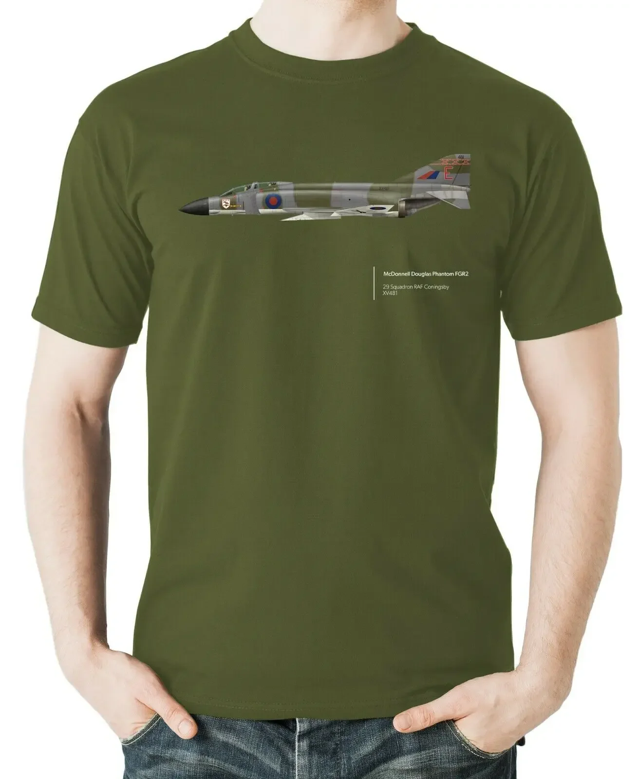 RAF Coningsby 29 Squadron F-4M Phantom FGR.2 Fighter Aircraft T-Shirt 100% Cotton O-Neck Short Sleeve Summer Casual Mens T-shirt