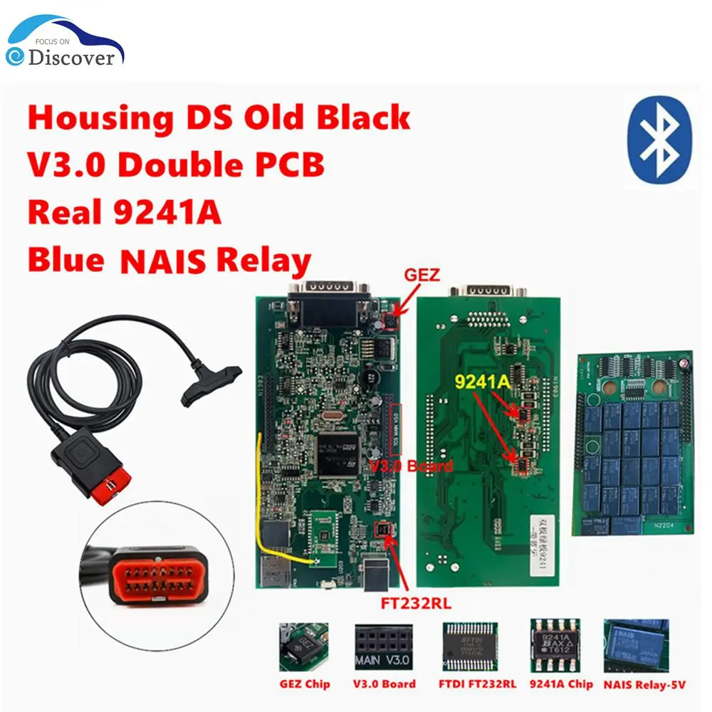 Blue NAIS Relays 9241A Chip VD150 Multidiag Pro+ 2017.R3 2021.11 2020.23 Bluetooth V3.0 Car Diagnostic Scanner