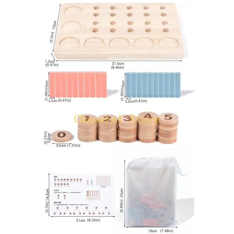 E7ce educatief hout tellen pinnenspel voor kinderen hands-on leergoed speelgoed vroege educatie onderwijs Aid Set