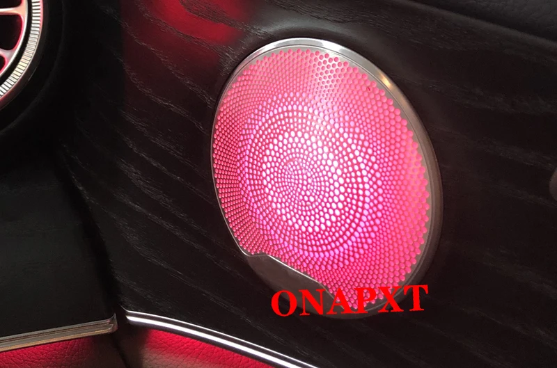 Decorative Ambient Light MB Two Styles Led Door Speaker Cover Metal Mediant Lamp For Benz C W205 GLC X253 E W213 Coupe W238