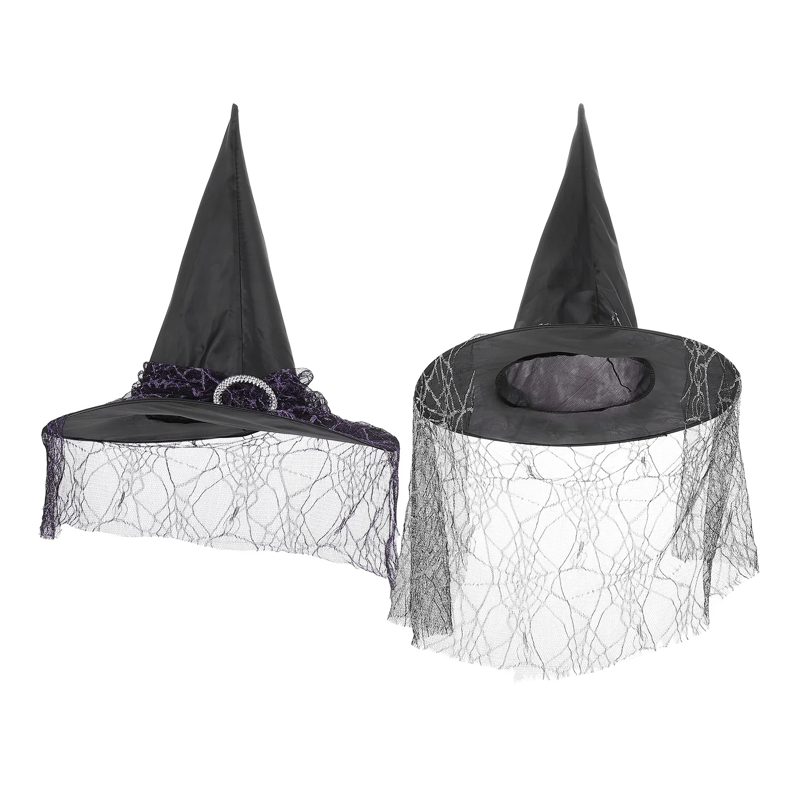 

2pcs Witch Halloween Wizard Hat Cosplay Costume Party Hats Accessory Headwear Halloween Wizard Hat Fits Adults Kids