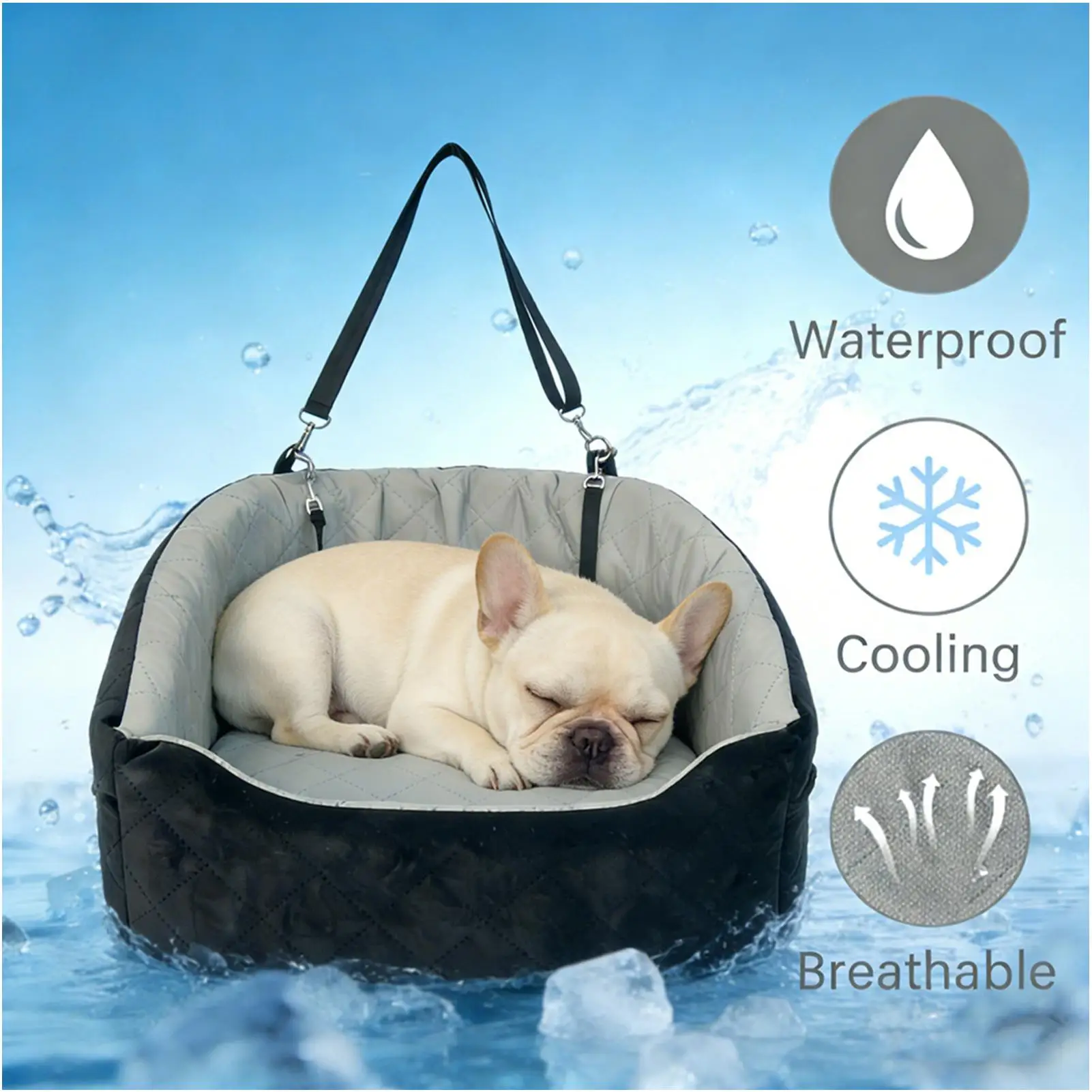 

Pet Car Seat With Safety Belt Breathable Anti Slip Doggy Car Seat Travel Bed For Small Medium Kitten Cat Animal SUV RV Pickup