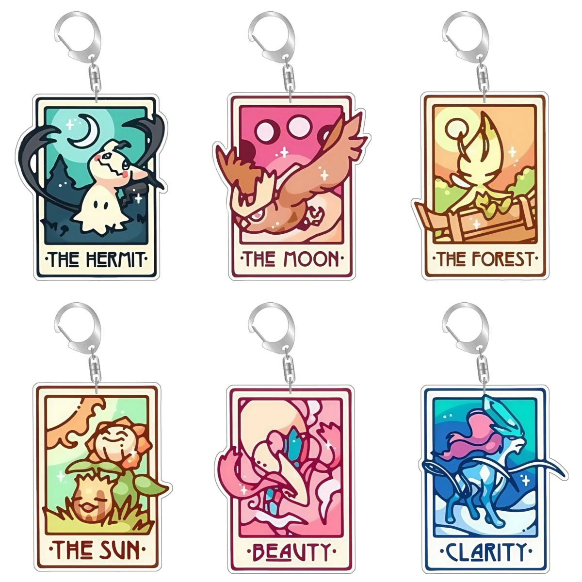 Pokemon Mimikyu Noctowl Celebi Sunflora Milotic Suicune DIY Acrylic Keychain Pendant Anime Classics Game Collection Toy Gift