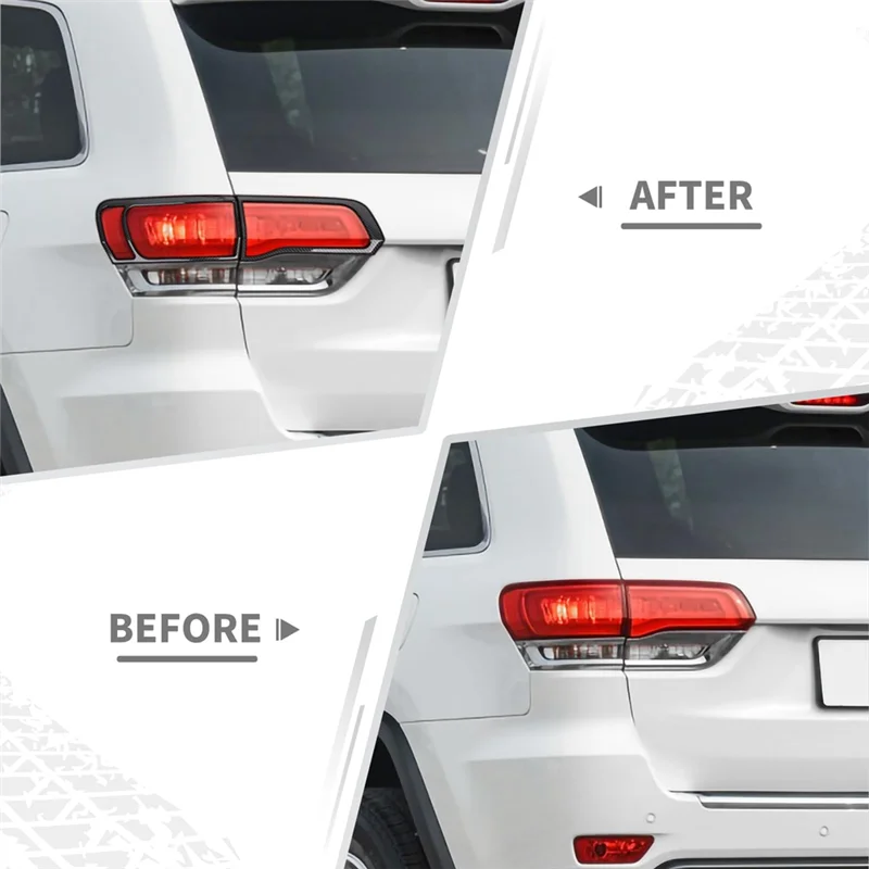 A65p-luz traseira capa moldura guarnição para jeep grand cherokee 2014-2020 acessórios abs fibra de carbono