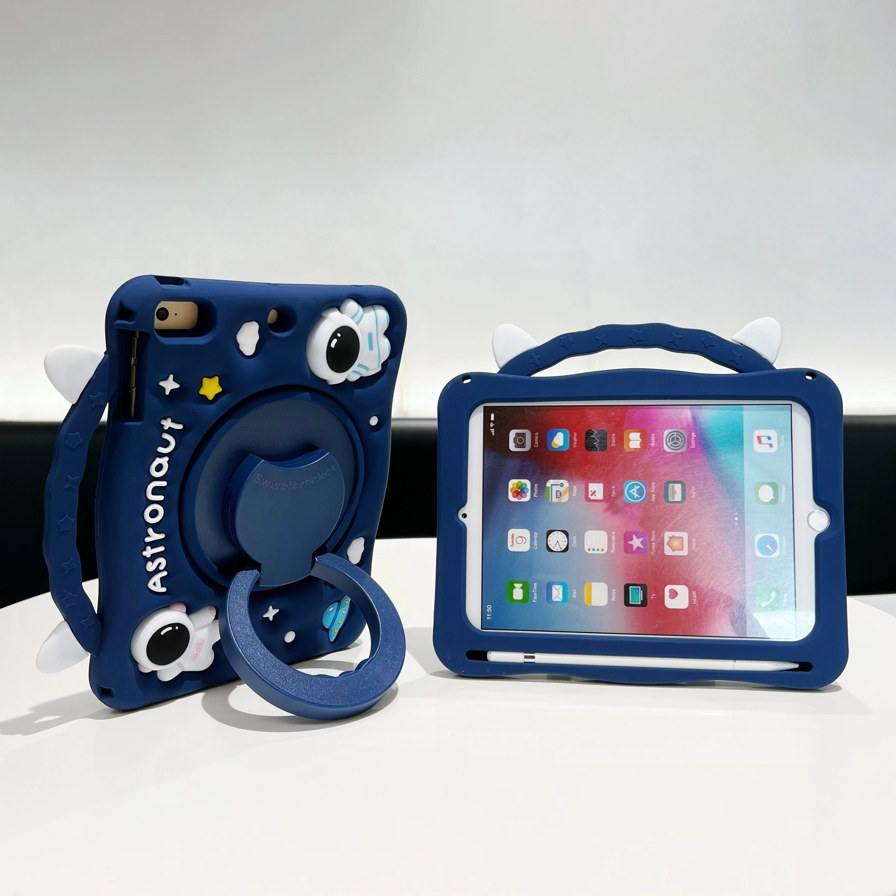 حافظة كمبيوتر لوحي لطيفة للأطفال لجهاز IPad Pro 11 Air 13 2025 IPad A16 10.2 7th 8th 9th 10th 10.9 9.7 Mini 123456 360 ° حامل الدوران فوندا #2