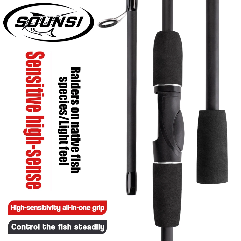 

SOUNSI M Power Spinning/Casting Hard FRP Portable Fishing Rod 1.8/1.98/2.1M 2 Sections for Trout Fishing Rod