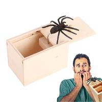 Spider Scare Prank Box Pop Out Rubber Spider Handmade Wooden Scare Box Trick Spider Funny Scare Box Trick Friend Office Toys