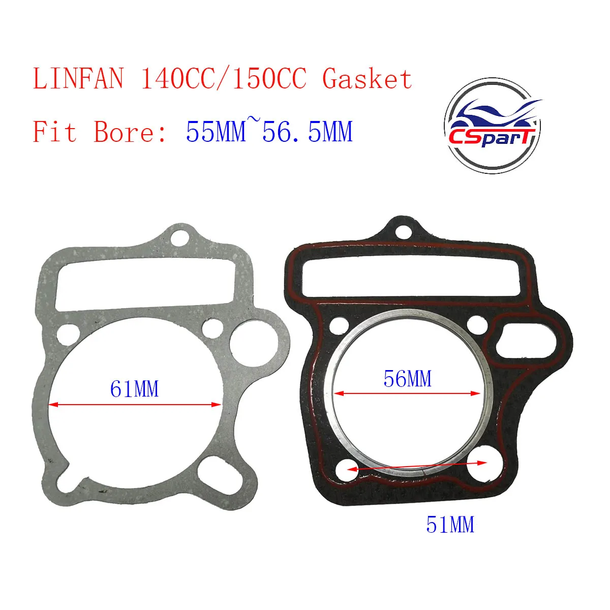 LF150 150CC 56.5MM 15MM Piston Rings Kit   1P56FMJ  Lifan ZongShen Kaya Xmotos Apollo orion Dirt Pit Bikes Parts