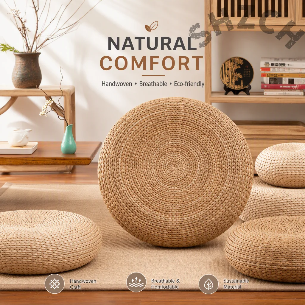 Natural Natural Fiber Tatami Cushion – Thick Woven Straw Floor Seat for Meditation, Yoga, and Zen Relaxation - Aliexpress Deal