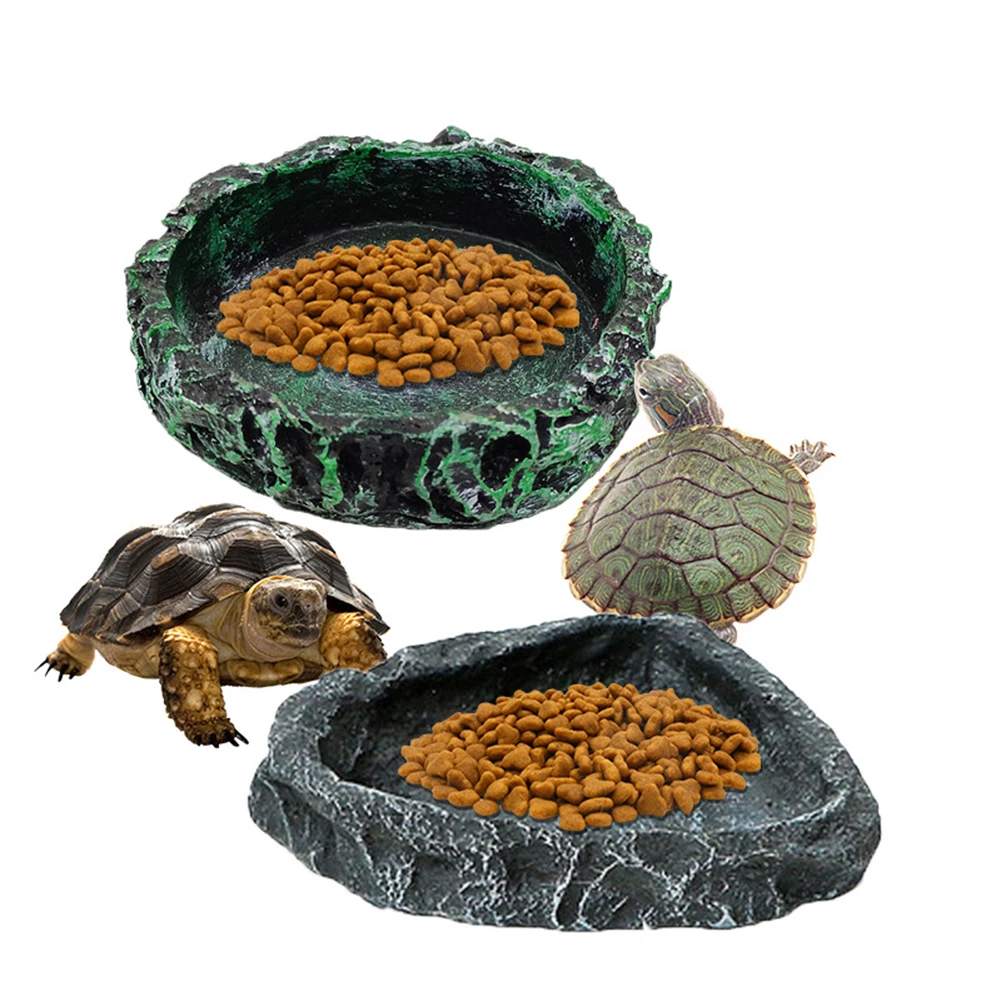 Reptile Water Dish Reptile Water And Food Bowls Simulation Rock Design Utility Feeding Dish For Leopard Spider Scorpion