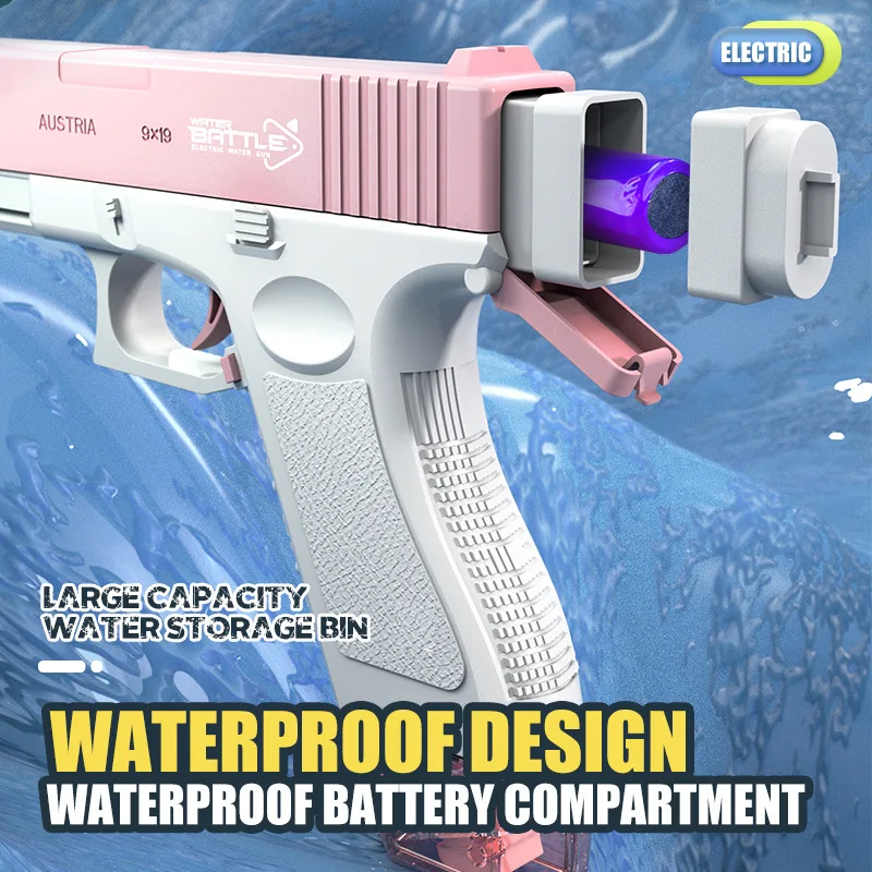 Glock Electric Water Gun with Backpack Auto-Shot Outdoor Kids Water Battle Toy