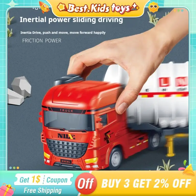 

1/50 Simulation Oil Tanker Truck Toys Sliding Pull Transportation Engineering Vehicle Inertial Car Model Kids Toys Boys Gifts