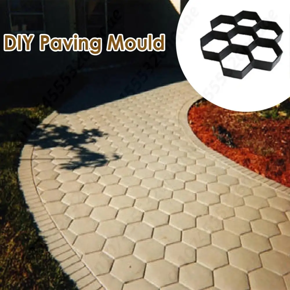 1-5PCS DIY Path Maker Reusable Pavement Mold Stone Brick Concrete Mold Garden Path Paving Paver Reusable Garden Pavement Mold