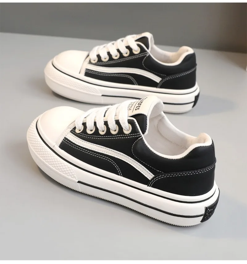 

New Women's Shoes 2024 Spring Round Head Platform Sneakers Summer Casual Canvas Board Shoes Wear-resistant Student Women's Shoes