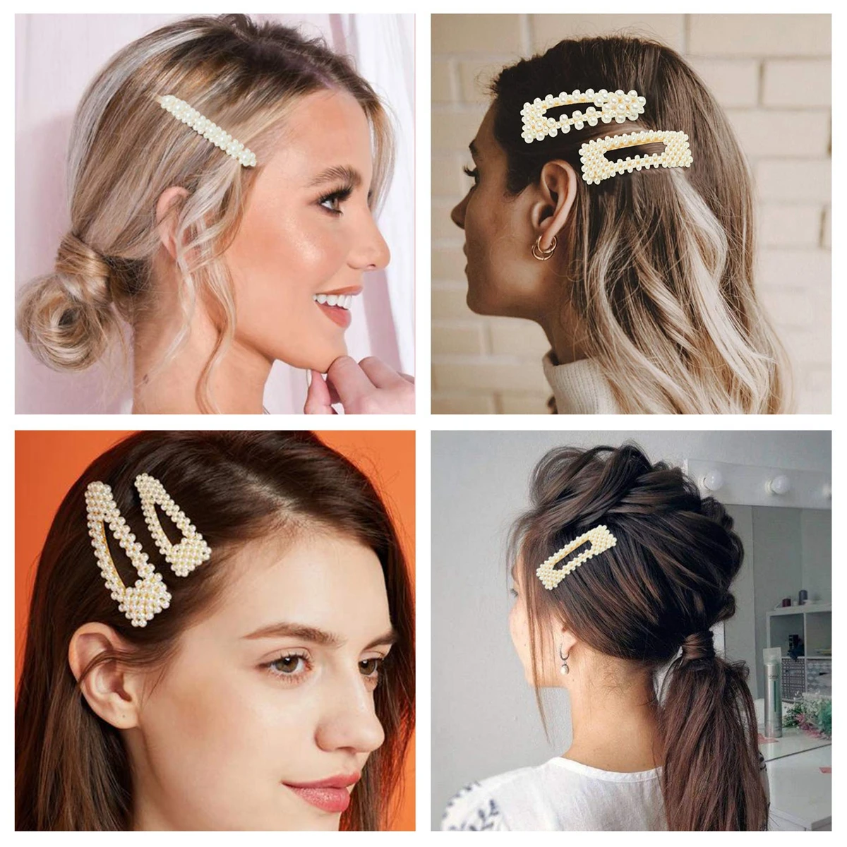 10/20 قطعة من مشابك الشعر اللؤلؤية العصرية والأنيقة، دبابيس الشعر، إكسسوارات الشعر النسائية مناسبة للارتداء اليومي، متعددة الاستخدامات للحفلات والحفلات الراقصة [مزيج عشوائي]