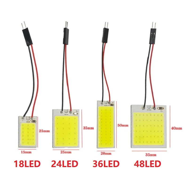 2szt Festoon LED COB Żarówki sygnalizacyjne 31mm 36mm 39mm 41mm ba9s C5W 168 Samochodowe wewnętrzne światła do czytania T10 Biała kopuła Lampa