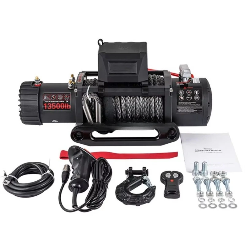 4X4 ونش سحب هوك 12000Lbs الثقيلة قارب كهربائي شاحنة الحرية ونش خط مع تحكم دائم الصلب حبل 12 فولت/24 فولت بيع #3