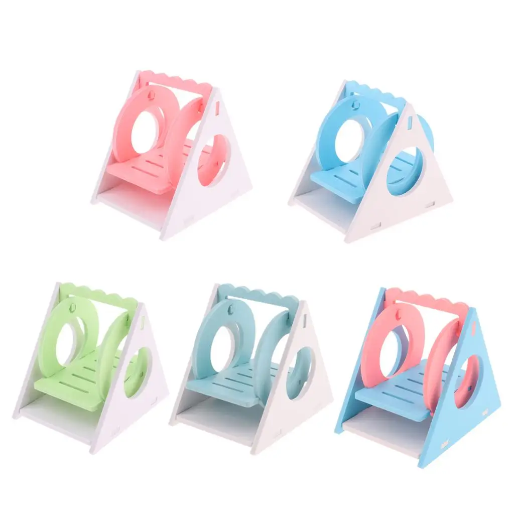 New Wooden Triangle Rocking Toy for Hamsters Rabbits Hedgehogs 14x9.5x12cm