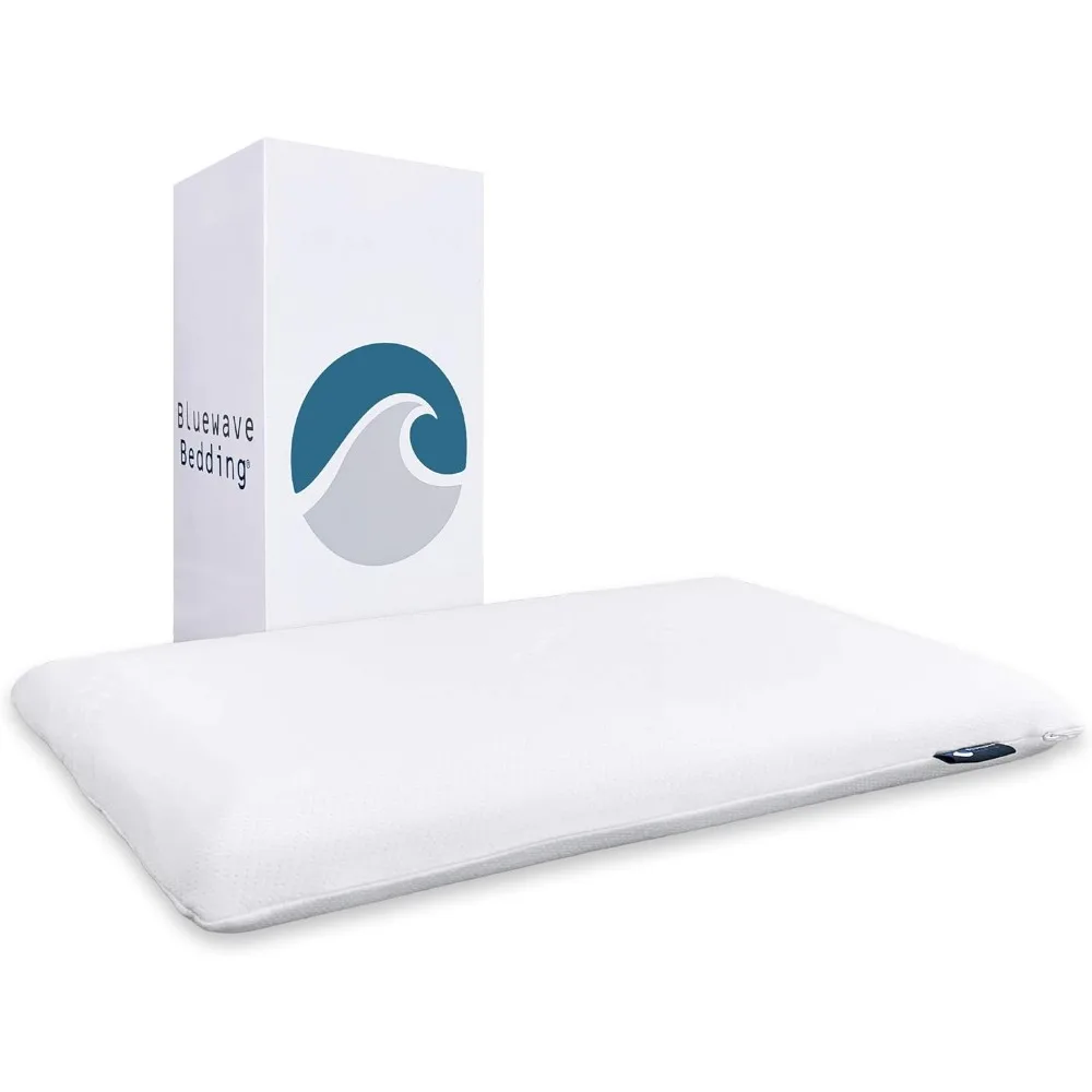 

Ultra Slim Gel Memory Foam Pillow for Stomach and Back Sleepers - Thin Design for Neck Alignment and Better Sleep