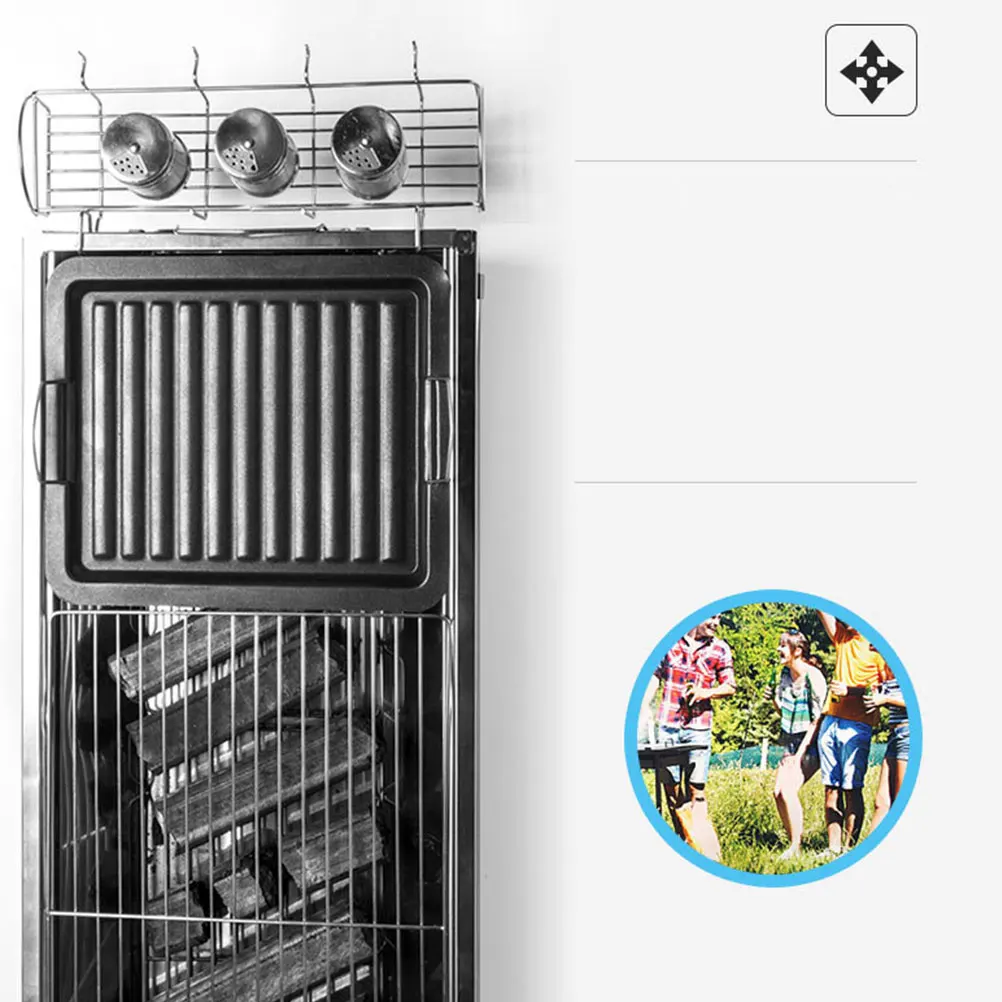 

Outdoor Bbq Tool Barbecue Grill Lightweight Fry Pan Non-Stick Plate Compact Roasting Tool For Gas Stove Black