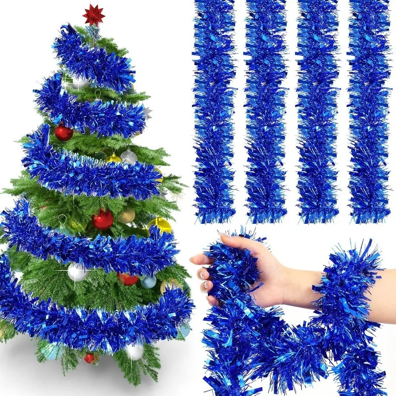 2M Christmas Decoration Ribbon Garland Ornaments Colorful Strips for Christmas Tree Bar Tops Wedding Party Home Room Decoration