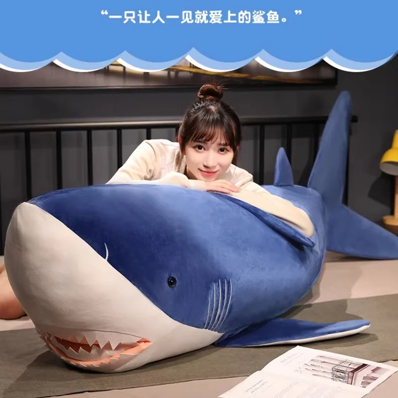 Simulated Megalodon Plush Toy Pillow Bed Pillow Sofa Pillow Shark Doll Plush Megalodon Toy for Children