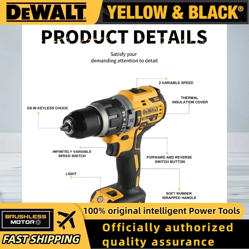 ديوالت DCD796 2000 دورة في الدقيقة أدوات كهربائية قابلة للشحن مثقاب كهربائي لاسلكي بدون فرش سائق قابل للتعديل سرعة تأثير الحفر اليدوي #3