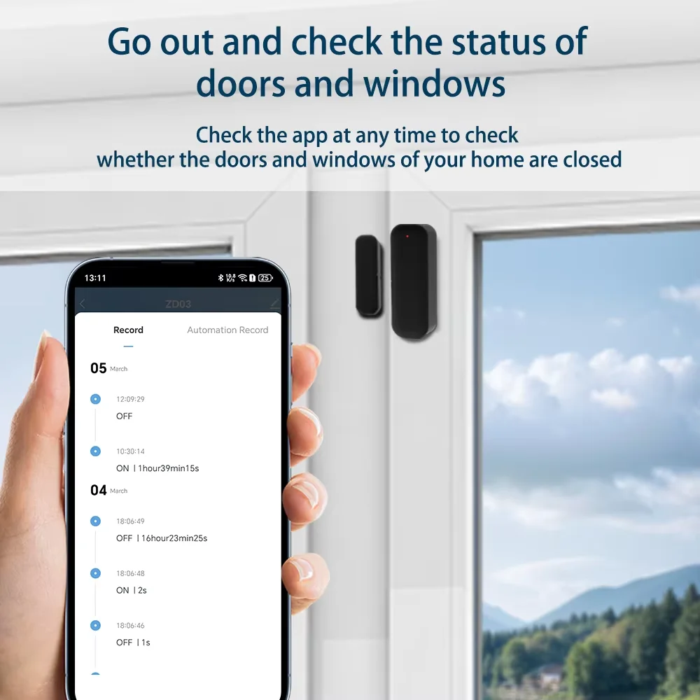 Smart Home Wireless Door Detector Tuya WiFi Door Sensor Window Sensor Smart Life APP Remote Control for Alexa Google Home