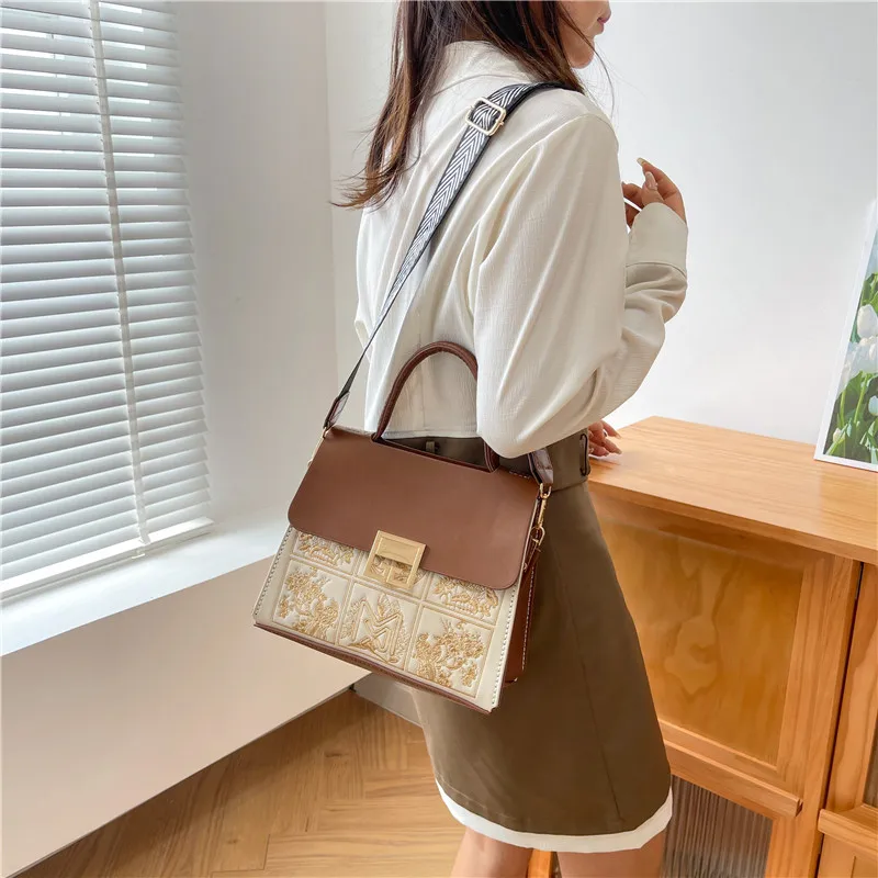 NEW DIY Leather Embroidered Style Bag Handmade Sewing Women Crossbody Shoulder Bag Kit Handcrafted Semi-finished Accessory