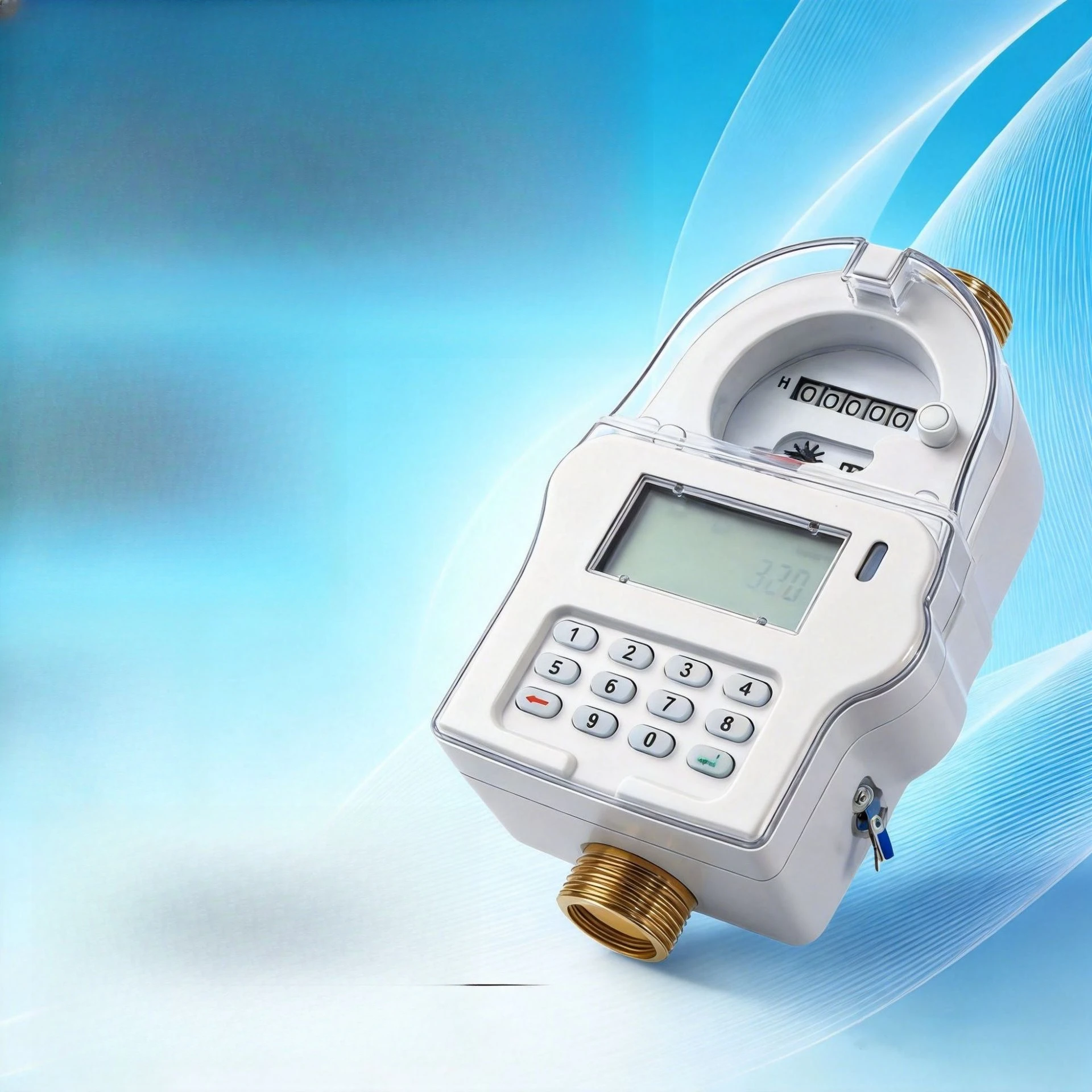 Prepaid Smart Water Meter STS Code Digital Display Low Power Water Meter Small Diameter Valve Controlled Water Meter