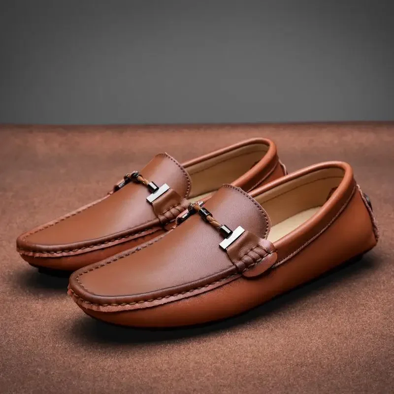 

Men's Shoes Spring and Autumn 2024 New Leather One Pedal Business Men's Casual Leather Shoes Summer Loafers