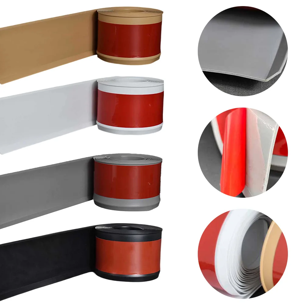 4M Wall Corner Molding Trim PVC Self-adhesive Wall Corner Skirting Board Molding Strip Edge Trim Home Decoration Black