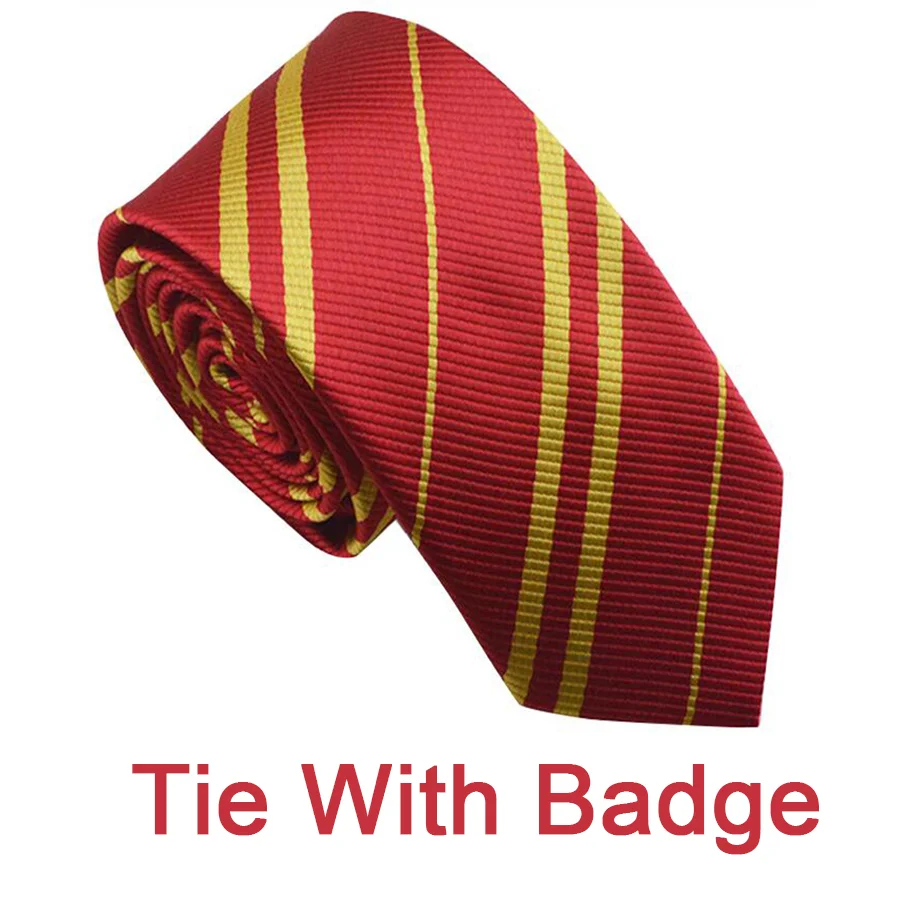 (10 pieces/lot) Wholesale Stuedent Tie With Badge Magic Shcool Wizard Ties Hallwoon Party Cosplay Tie Gifts