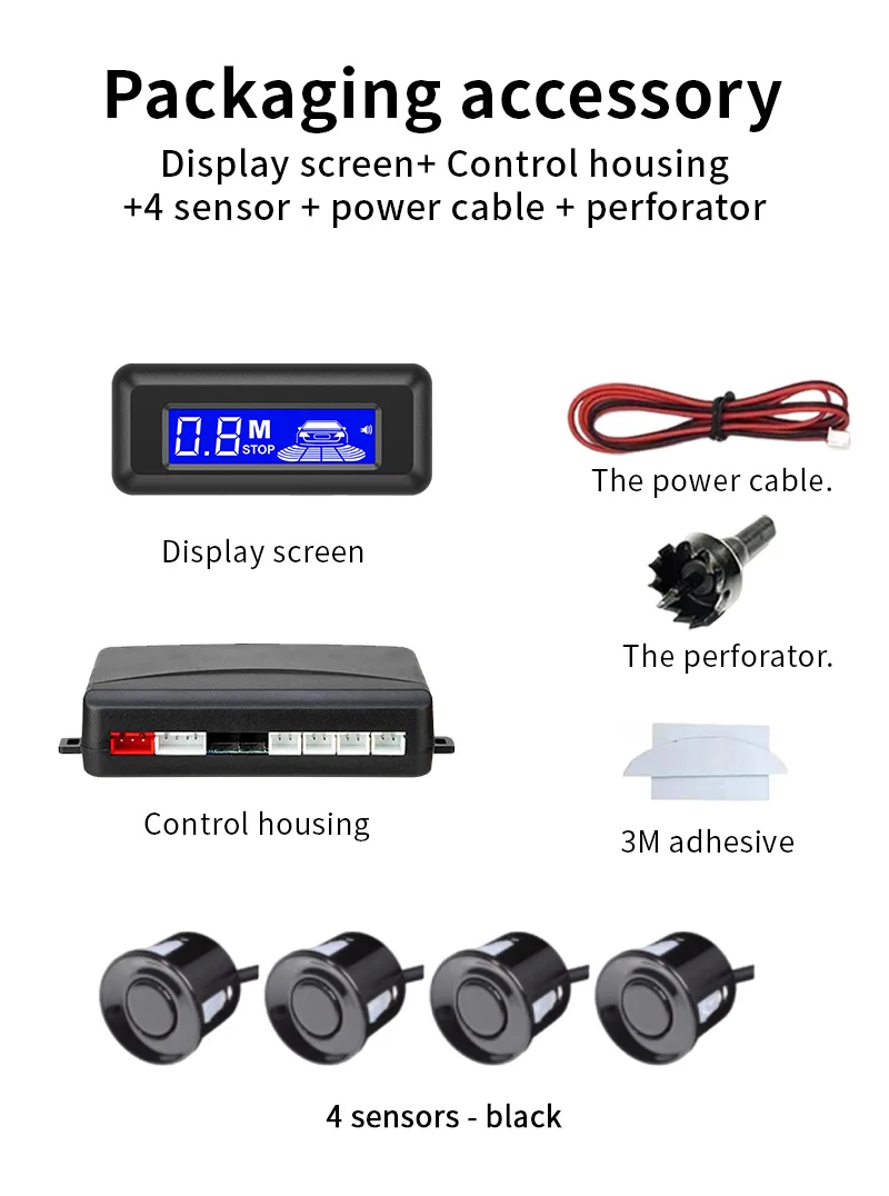Direkt vom Hersteller: 4-Sonden 22mm Parksensor mit Kleinem LCD-Display, 12V Rückfahrradar, Sicheres Einparkhilfesystem – Detail 12