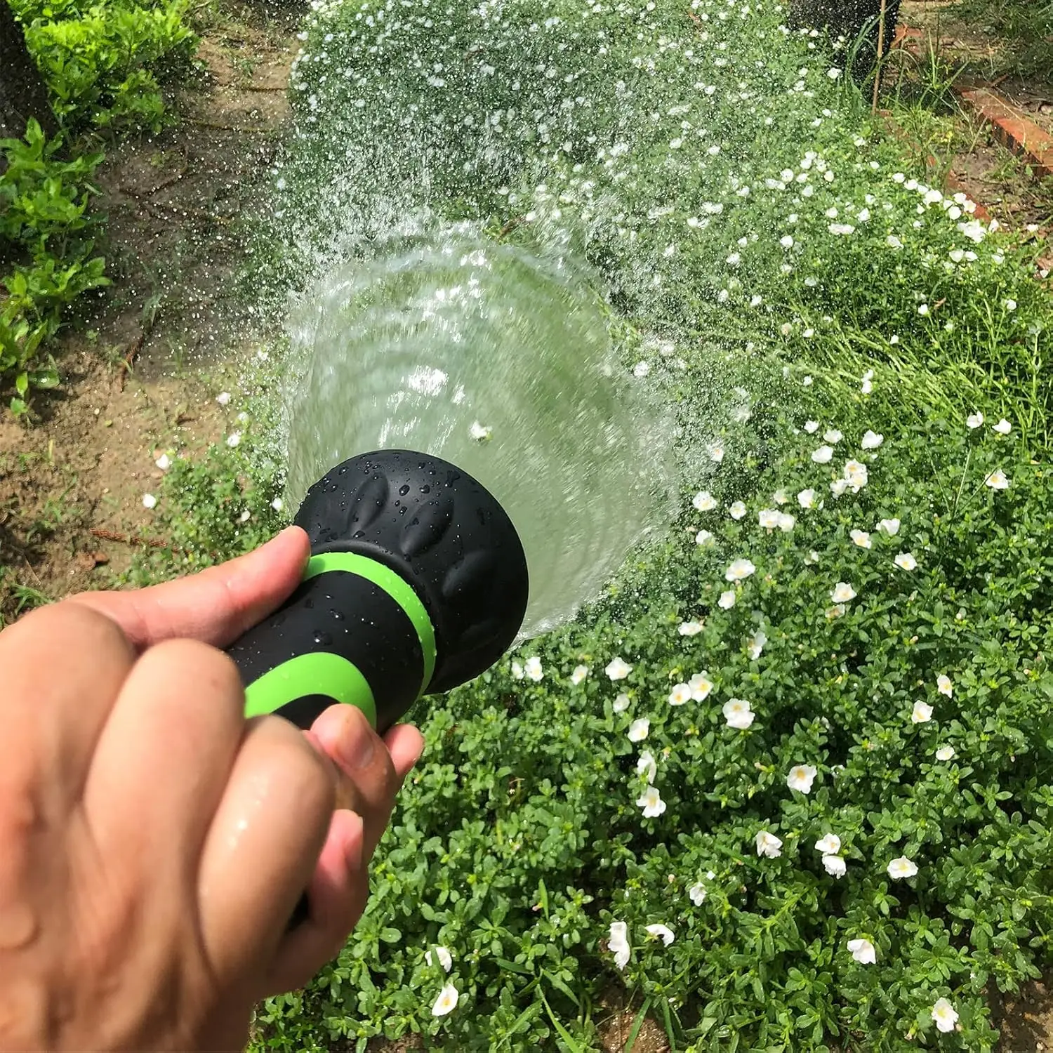 Adjustable High-Pressure Hose Nozzle Heavy-Duty Water Spray Gun Shut-Off Handle Ideal for Garden Watering Lawn Care Cleaning