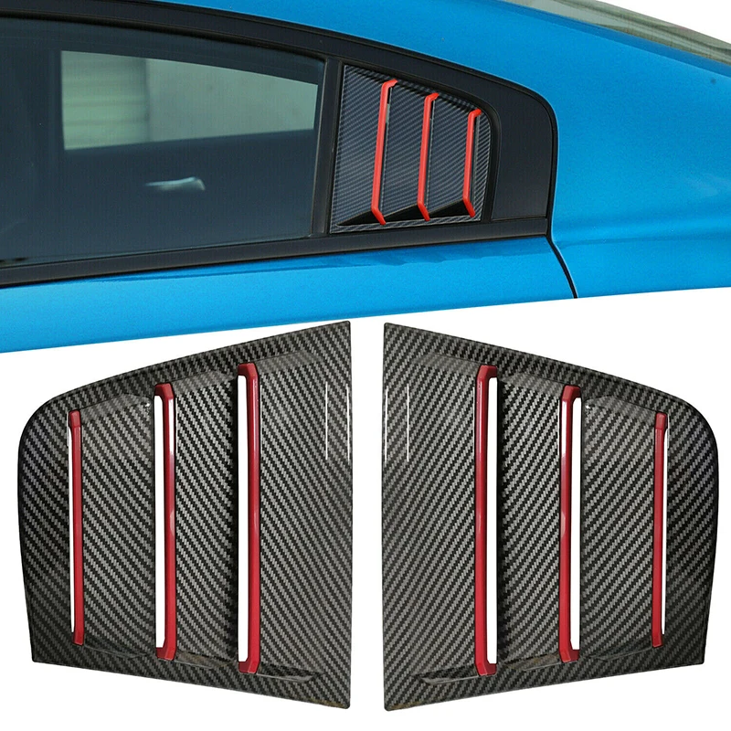 

Rear Side Window Louvers For Dodge Charger 2011 2012 2013-2021 ABS Plastic 1Pair Car Styling Sun Shade Rain Guard Accessories
