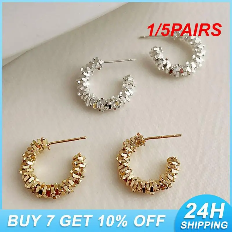 1/5PAIRS Pin Circle 2023 New Modern Fashion Innovative Cutting-edge Silver New Unique Asymmetric Earrings Trendy Exceptional