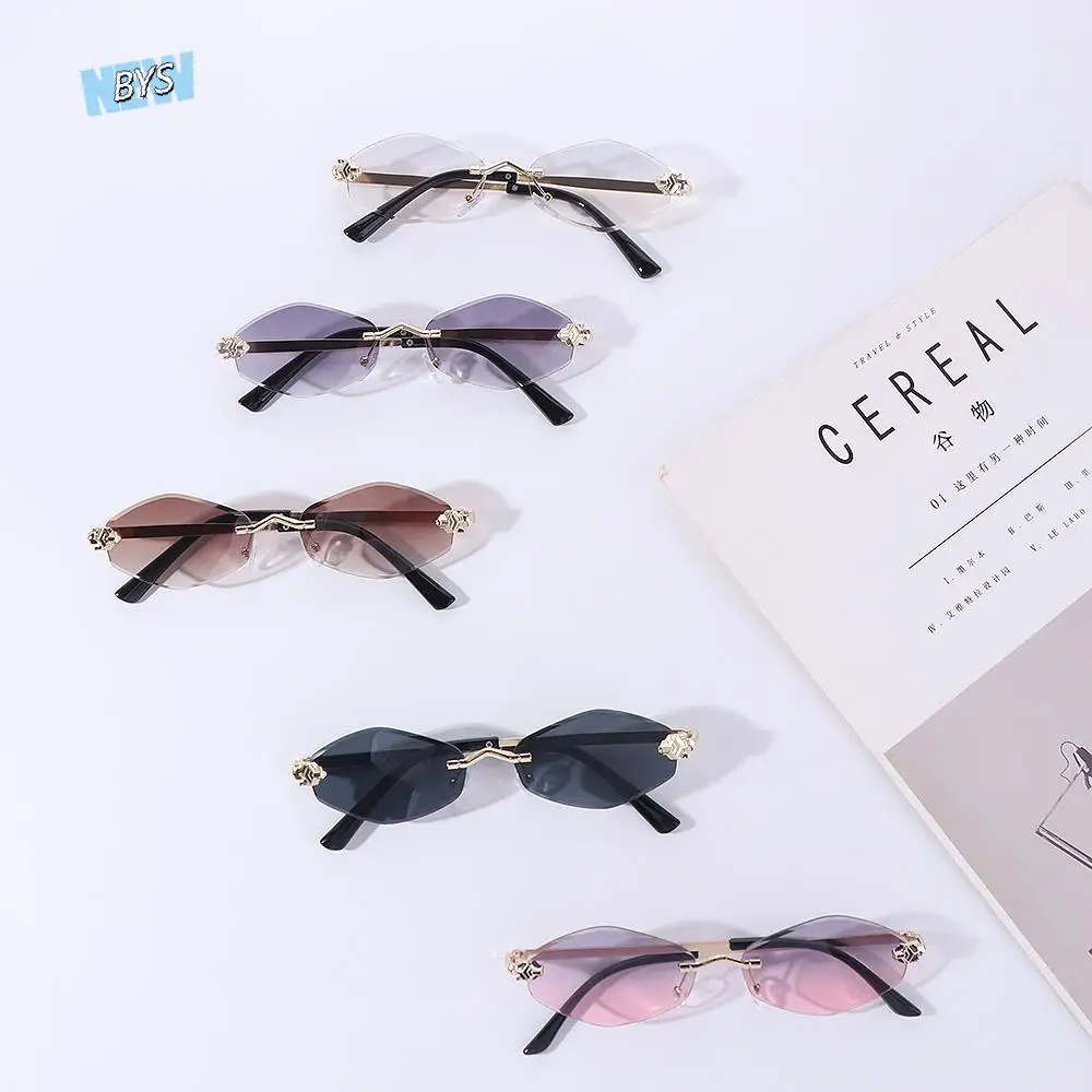 

UV400 Rhombus Sunglasses Frameless Gradient Polygonal Cycling Sunglasses Eyewear UV Protection Outdoor Sport Sunglasses