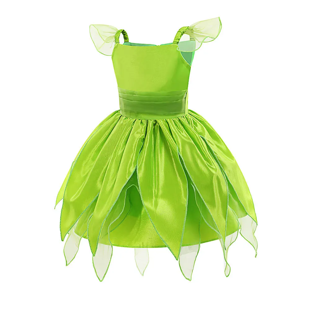 Baby Girl Tinker Bell Dress Summer Forest Fairy Costume Kids Elf Cosplay Clothes Child Kindergarten Carnival Role Playing Sets