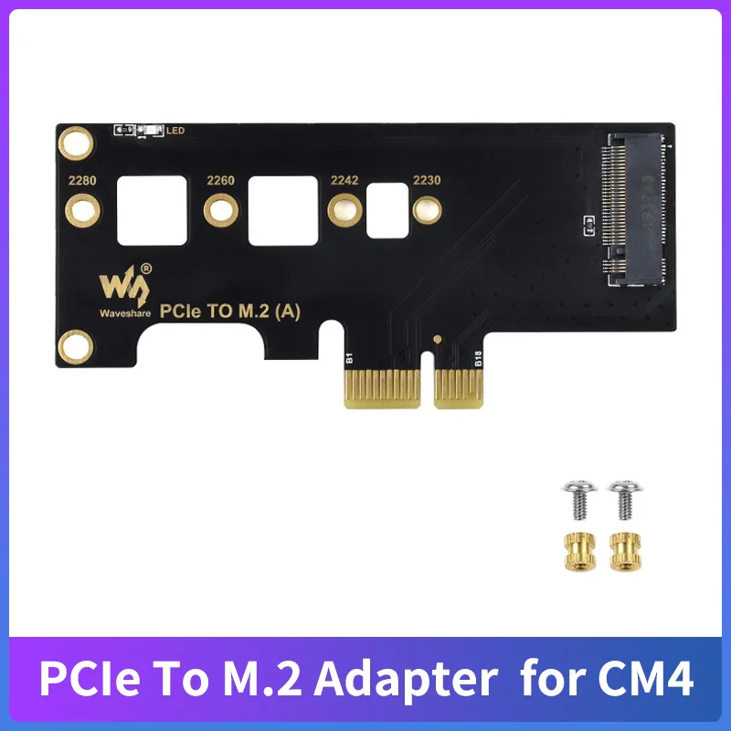 

PCIe to M.2 Adapter Faster Reading Writing with LED Light for NVMe Protocol M.2 SSD Raspberry Pi Compute Module 4