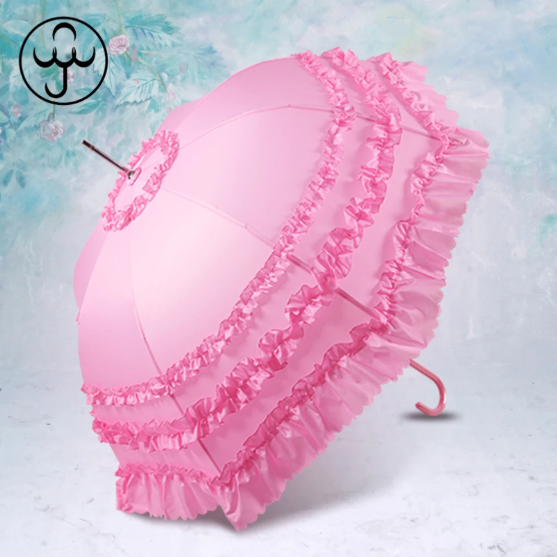 10pcs/lot Fashion Wedding Bridesmaid Umbrella Lace Long Handle Princess Cosplay Umbrellas For Woman Girl