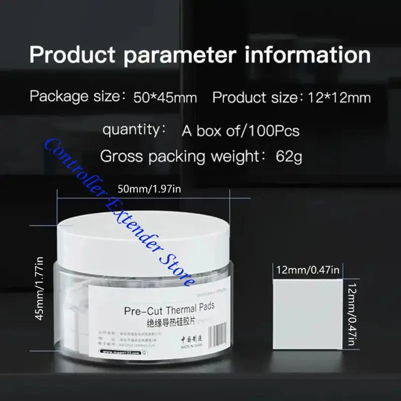 N84b 100pcs وسادة حرارية وسادة حرارية موصلة للسيليكون للسيليكون للوسادة الحرارية للسيليكون الحرارية للوحدة المعالجة المركزية