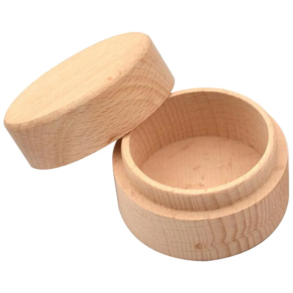 

Wooden Round Ring Box Small Wedding Ring Holder Portable Engagement Jewelry Case Romantic Gift Round Box Rings Holder