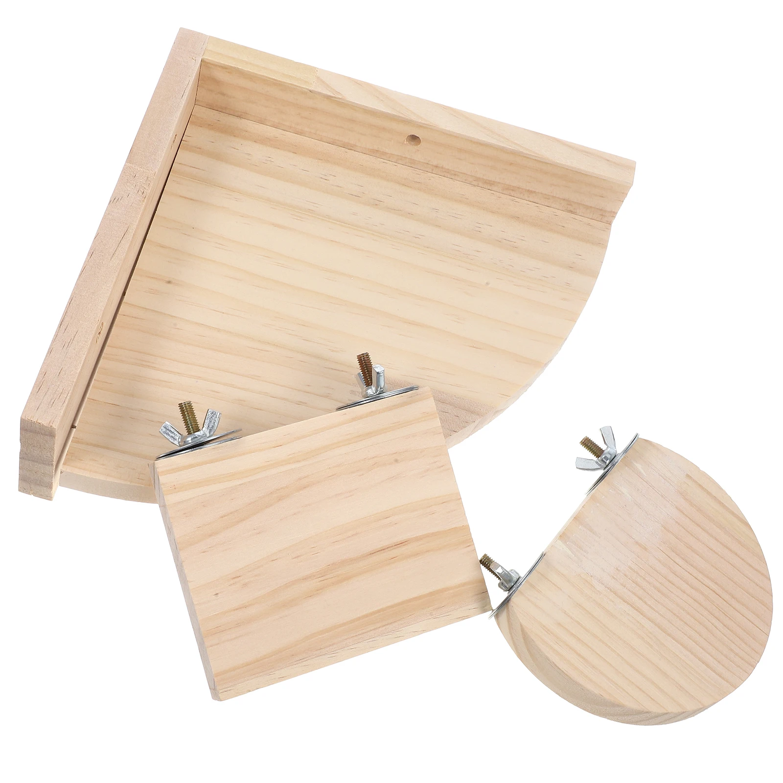 

3Pcs Natural Wood Standing Pole Hamster Jumping Board Practical Gift for Small Pets