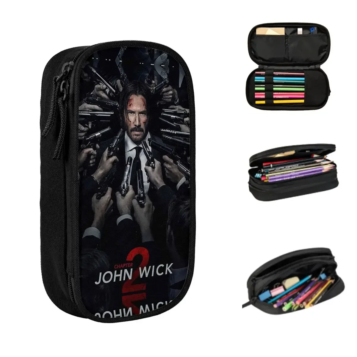 

John Wick 4 Movie Pencil Cases Large Capacity Pen Bags Pen Box Pencil Pouch For Boys Girls Students Stationery School Office
