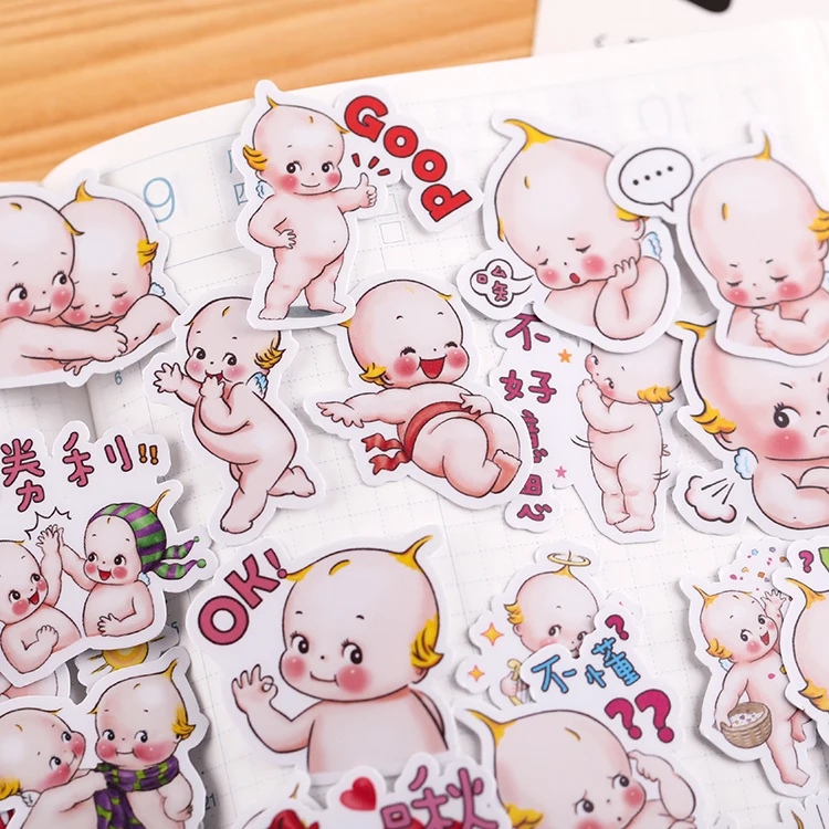 40PCS 귀여운 통통한 스티커 공예품 및 Scrapbooking 스티커 책 학생 라벨 장식 스티커 어린이 장난감