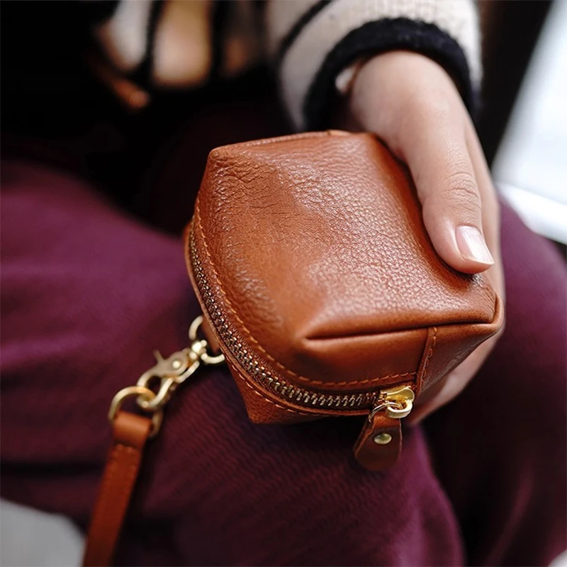 New simple hand-held zipper small wallet women's mini small bag storage key bag card bag coin change bag