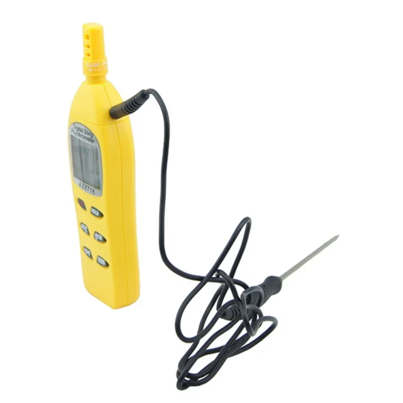 

Digital Temperature and Humidity Meter Nodal Dew Point Wet Bulb Temperature Meter with External Temperature Probe Stick AZ8716